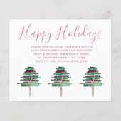 Budget Kerst Roze Gouden Uitnodigingen, Brief (Voorkant)