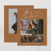 Budget Kerst Script 3 Foto Kerstkaart (Voorkant / Achterkant)