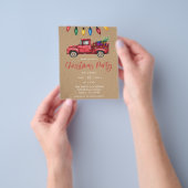 Budget Kerst Truck & Lichten Faux Kraft Feestje Flyer (Hand)