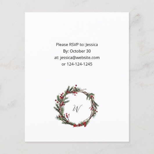 Budget Kerstbessen & Dennenboom Diner of Feestje (Achterkant)