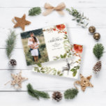 budget kerstblad stag foto rood en groen notitiekaartje<br><div class="desc">De gelukkigste Feestdagen waterverf bladervlek foto kerstvakantie kaart. kerstblad met rode en groene foto</div>