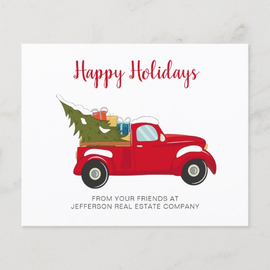 Budget Kerstboom Auto Zakelijke Kerstkaart (Voorkant)