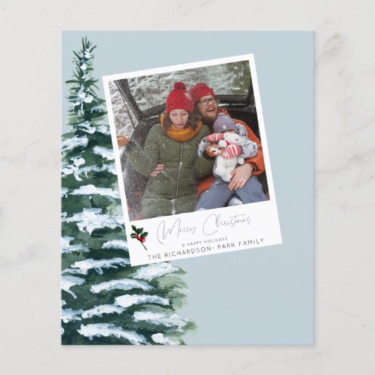 Budget kerstboom Holly & Instant Photo Blue V2 Flyer (Voorkant)