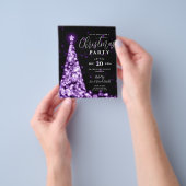 Budget Kerstboom Paarse Modern Party Invite Flyer (Hand)