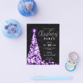 Budget Kerstboom Paarse Modern Party Invite Flyer (Enkel)