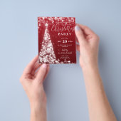 Budget Kerstboom Rode Moderne Partij Uitnodigen Flyer (Hand)