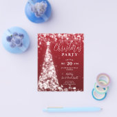 Budget Kerstboom Rode Moderne Partij Uitnodigen Flyer (Enkel)