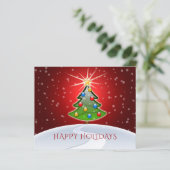 Budget Kerstboom Rood Zakelijk Kerstkaart (Staand voorkant)