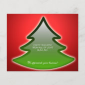 Budget Kerstboom Rood Zakelijk Kerstkaart (Achterkant)