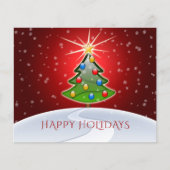 Budget Kerstboom Rood Zakelijk Kerstkaart (Voorkant)