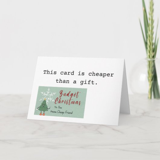 Budget Kerstboom Sarcastische Vakantie Feestdagen Kaart (Voorkant)