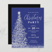Budget kerstboom Silver Navy Holiday Invite (Voorkant / Achterkant)