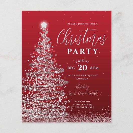 Budget kerstboom Silver Red Holiday nodigt u uit (Voorkant)