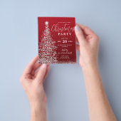 Budget kerstboom Silver Red Holiday nodigt u uit Flyer (Hand)