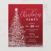 Budget kerstboom Silver Red Holiday nodigt u uit Flyer (Voorkant)