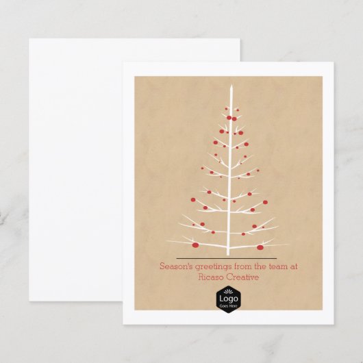 BUDGET Kerstboom Wit Met Rode Ballen (Voorkant / Achterkant)