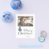 Budget Kerstboom & Zilver Glitter Foto Flyer (Enkel)