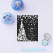 Budget Kerstboom Zilver Zwart Modern Party Flyer (Enkel)