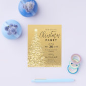 Budget kerstboomfeest Gold Holiday Uitnodiging Flyer (Enkel)