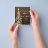 Budget kerstboomfeest Gold Holiday Uitnodiging Flyer (Hand)