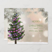 Budget kerstboomvakantiekaartje (Voorkant / Achterkant)