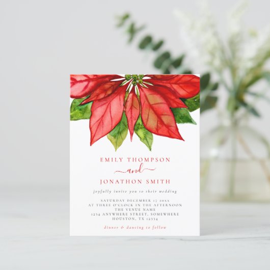 Budget kerstbruiloft Grote Rode Poinsettia (Staand voorkant)