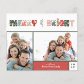 Budget kerstfamilie Foto Collage Holiday Kaart (Voorkant)