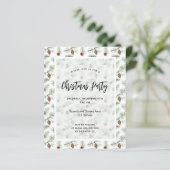 Budget Kerstfeest dennenpartij patroon uitnodiging (Staand voorkant)