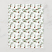 Budget Kerstfeest dennenpartij patroon uitnodiging (Achterkant)