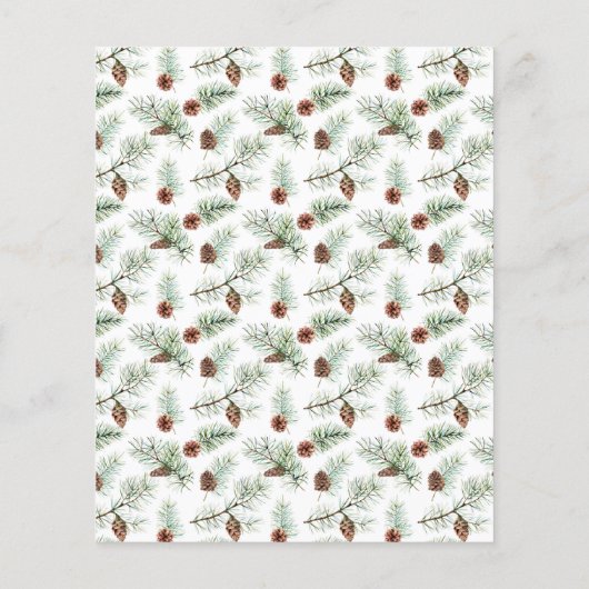 Budget Kerstfeest dennenpartij patroon uitnodiging (Achterkant)