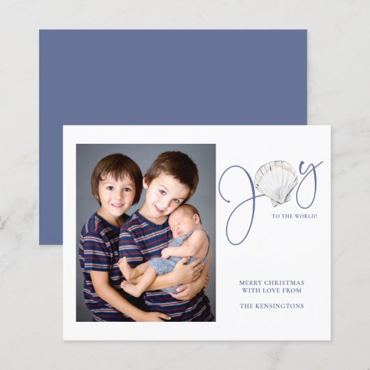 Budget kerstfeest Joy Seashell Holiday Foto (Voorkant / Achterkant)