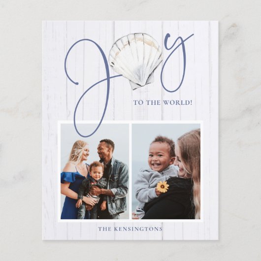 Budget kerstfeest Joy Seashell Holiday Foto (Voorkant)