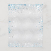 Budget kerstfeest uitnodiging met zilver glitters (Achterkant)