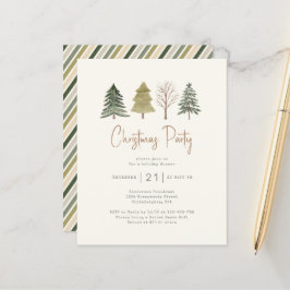 Budget Kerstfeest Waterverf dennenbomen