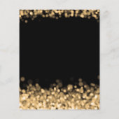 Budget kerstfeestdag gouden lampjes uitnodigen flyer (Achterkant)