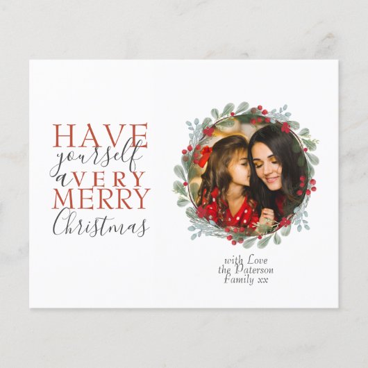 Budget kerstfeestdag met grote kerstmis (Voorkant)