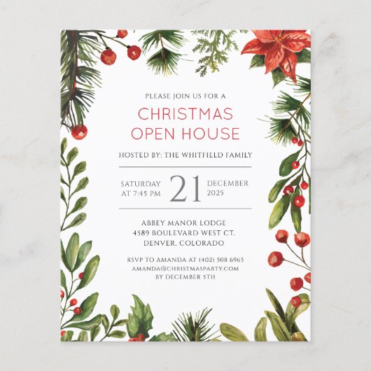 Budget kerstfeestdag - Open House Party brochure (Voorkant)