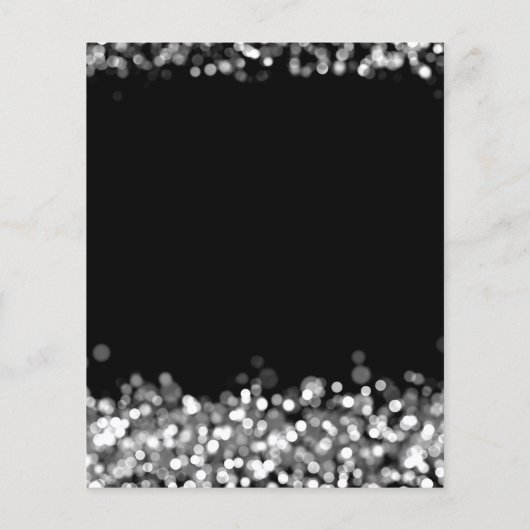 Budget kerstfeestdag Silver Lights Uitnodigen (Achterkant)