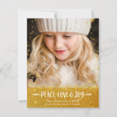 Budget kerstfoto Vredesliefde Joy Glitter Kaart (Voorkant)