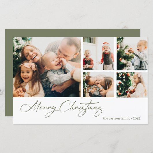 Budget kerstfoto's Collage Holiday Kaart (Voorkant / Achterkant)