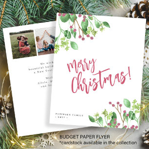 Budget Kerstgroen foto Kerstkaart Flyer