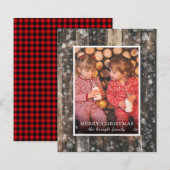 Budget kersthout Foto Holiday Kaart (Voorkant / Achterkant)