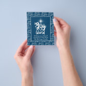 Budget kerstKaart Nativiteit Joy Blue Flyer (Hand)