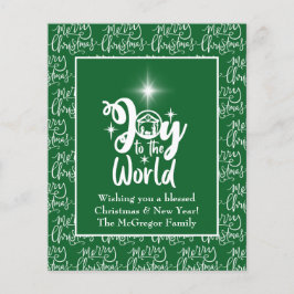 Budget kerstKaart Nativiteit Joy Green Flyer