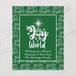 Budget kerstKaart Nativiteit Joy Green Flyer