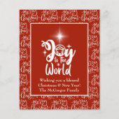 Budget kerstKaart Nativiteit Joy Red Flyer (Voorkant)