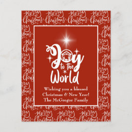 Budget kerstKaart Nativiteit Joy Red Flyer
