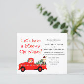 Budget Kerstkatten Truck Vakantie Uitnodigingen (Staand voorkant)