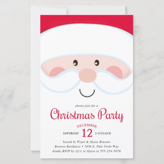 Budget Kerstman Kerstfeest Uitnodiging (Voorkant)