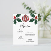 Budget kerstmenu-kaart (Staand voorkant)